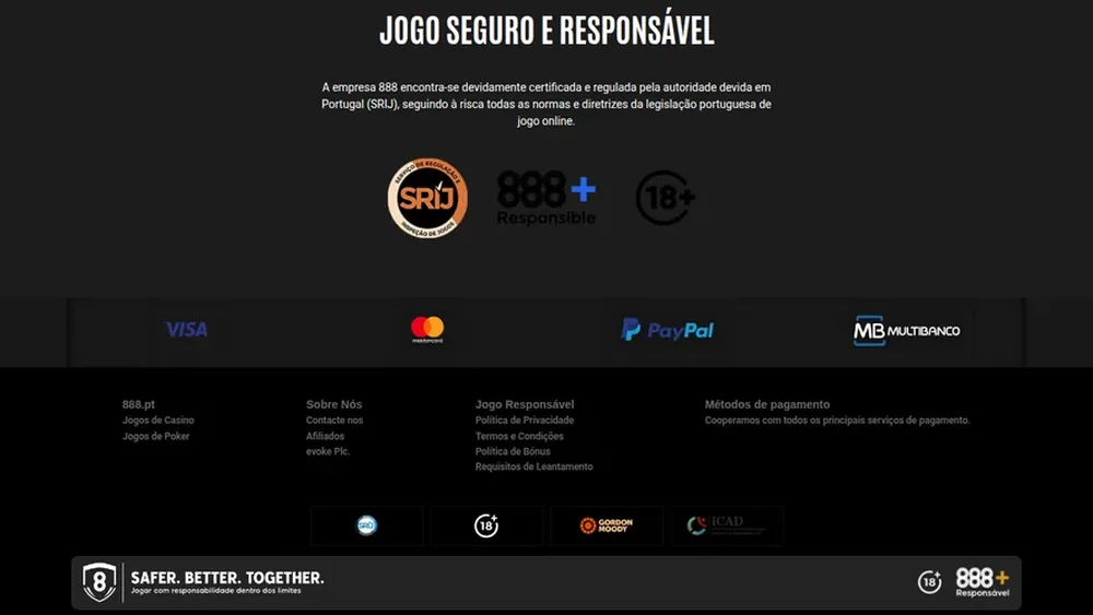 Oferta de casino e póquer da 888
