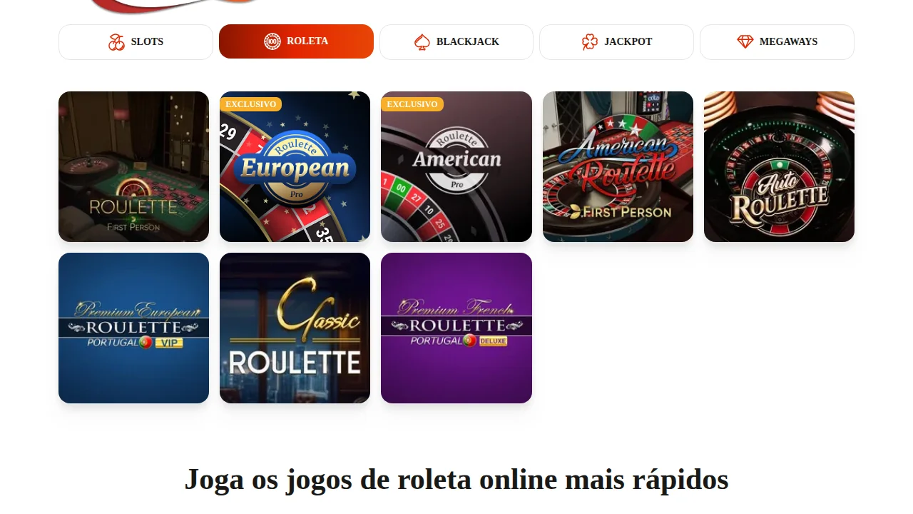 Lobby de roleta da BacanaPlay com oito mesas, entre elas European Roulette Pro, American Roulette e Premium French Roulette