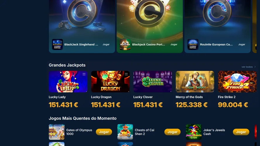 Catálogo do Casino Portugal: slots, crash, mesas e jackpots