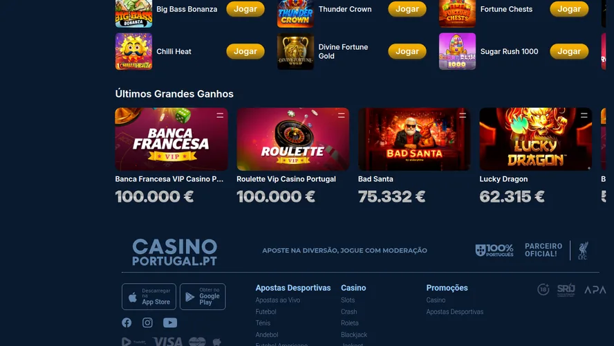Jogos exclusivos e destaques do Casino Portugal