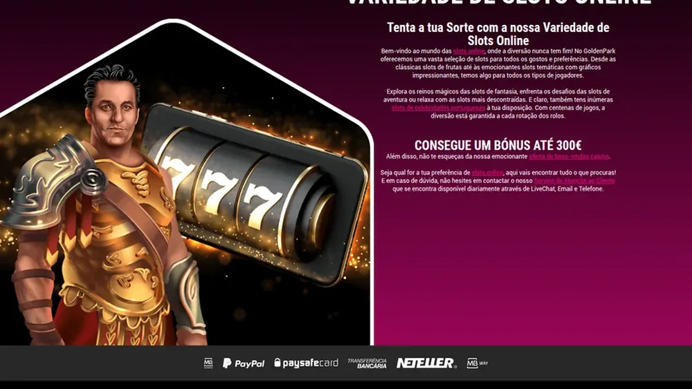 Secção de slots da GoldenPark