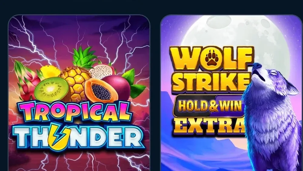 Slots Tropical Thunder e Wolf Strike no catálogo da Lebull