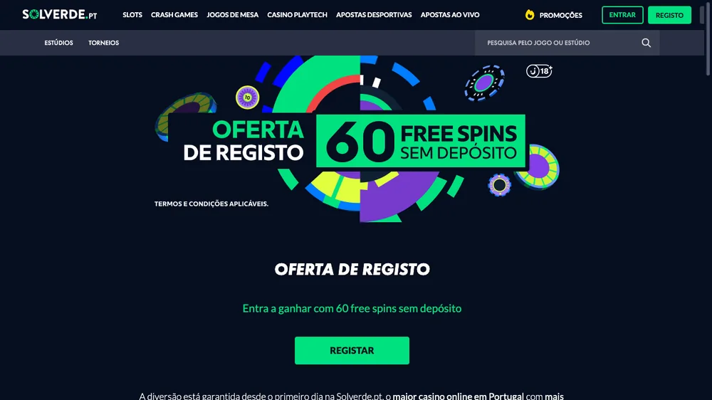 Oferta de registo da Solverde: 60 free spins sem depósito, sem código promocional