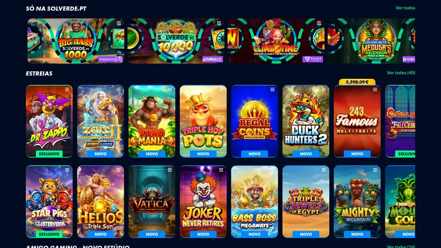Mais slots no casino Solverde no telemóvel — licenciado pelo SRIJ